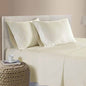 400TC 100% Cotton Sateen Premium Sheet Set 40cm Wall Cream Queen