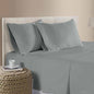 400TC 100% Cotton Sateen Premium Sheet Set 40cm Wall Grey Queen