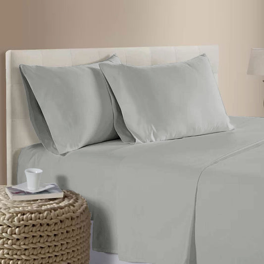 400TC Bamboo Cotton Sheet Set Silver QUEEN