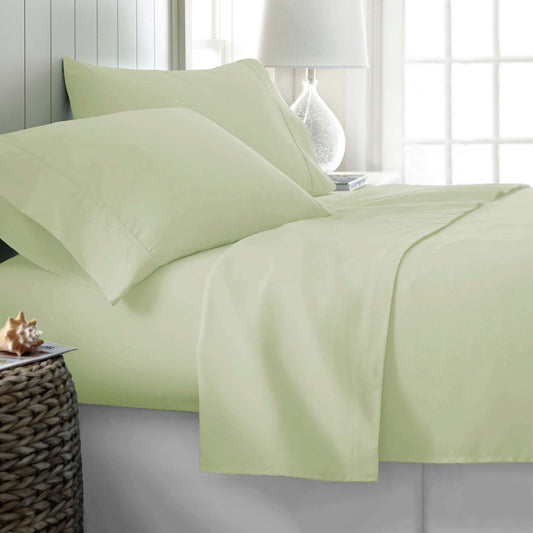 400TC Cotton Sateen Sheet Set QUEEN - Ivory (with a Hint of Green)