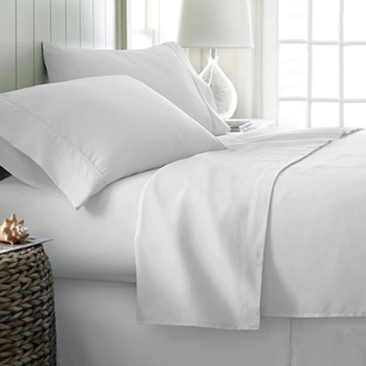 400TC Cotton Sateen Sheet Set QUEEN - White