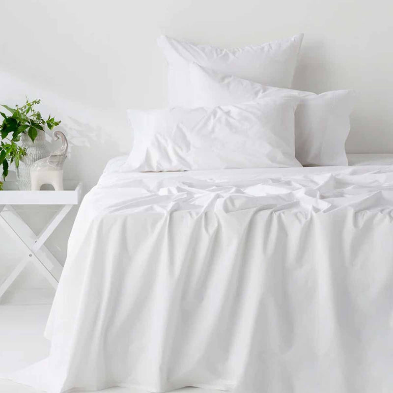 400TC Organic Cotton Premium White Sheet Set Long-Staple Commercial-Grade Durability Double