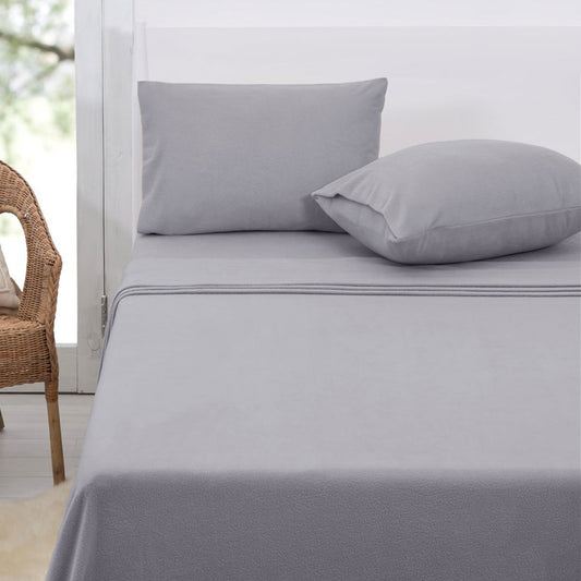 Polar Fleece Sheet Set QUEEN 36cm Wall Grey