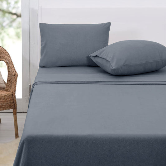 Polar Fleece Sheet Set QUEEN 36cm Wall Slate