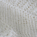 White Knitted Crochet Cotton Tablecloth Square 137 x 137 cm Scalloped Edging 4-Seater