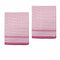 Hotel Living Set of 2 Jumbo Cotton Check Tea Towels 60x90cm Cherry
