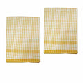 Hotel Living Set of 2 Jumbo Cotton Check Tea Towels 60x90cm Yellow