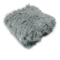 Faux Fur Long Hair Throw Rug Curly Grey