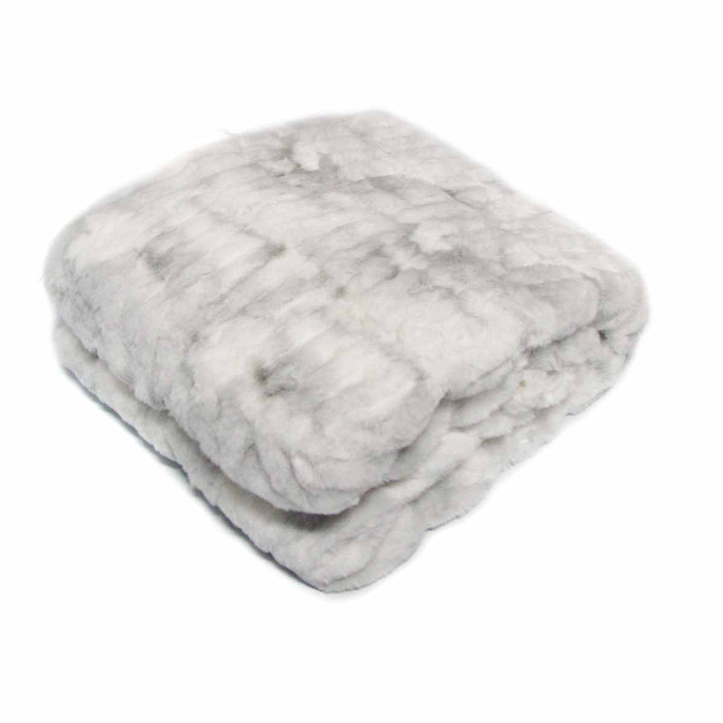 Meadow Faux Fur Throw Rug 127x152cm Arctic Fox White