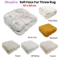 Meadow Faux Fur Throw Rug 127x152cm Arctic Fox White