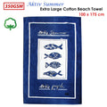 350GSM Aktiv Summer Extra Large Cotton Beach Towel 100 x 175 cm