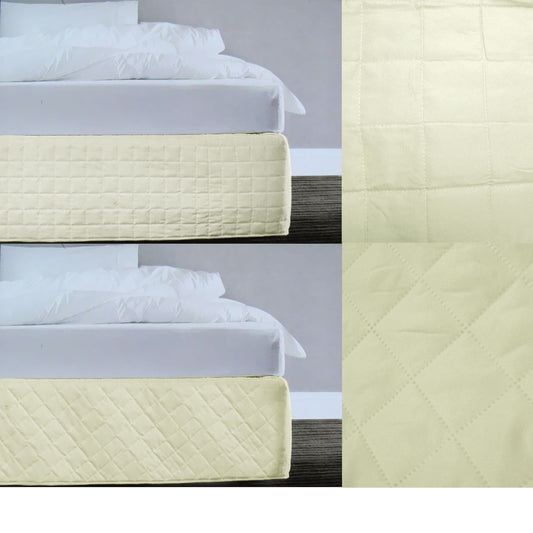 Cream Queen Quilted Valance Random Pattern