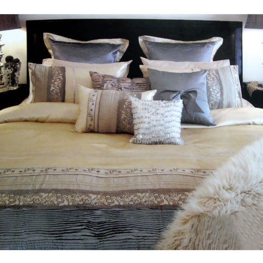Manhattan Rominda Gold Quilt Cover Set QUEEN