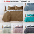 Bambury Paisley Embossed Dusk Coverlet Set Queen/King