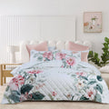 Bianca Coleraine White Floral Printed Bedspread Set Super King