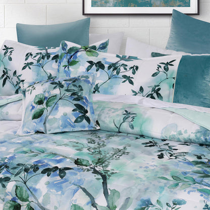 Bianca Woodbury White Botanical Printed Bedspread Set Queen