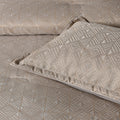 Bianca Bellagio Gold 6 Pcs Jacquard Geometric Comforter Set Queen/King