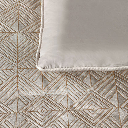 Bianca Bellagio Gold 6 Pcs Jacquard Geometric Comforter Set Queen/King