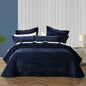Bianca Cyrano Indigo Soft Velvet Polyester Quilted Coverlet Set Single/Double