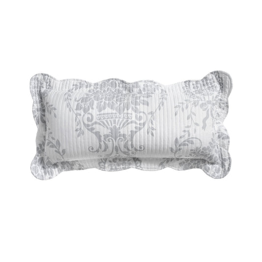 Bianca Florence Grey Oblong Cushion