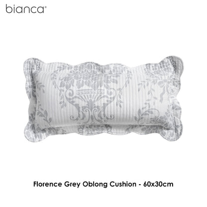 Bianca Florence Grey Oblong Cushion