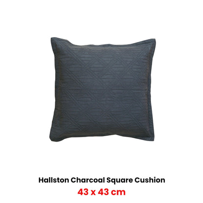 Bianca Hallston Charcoal Square Filled Cushion 43 x 43cm