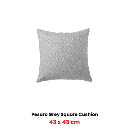 Bianca Pesaro Grey Marle Polyester Cotton Square Filled Cushion 43 x 43cm