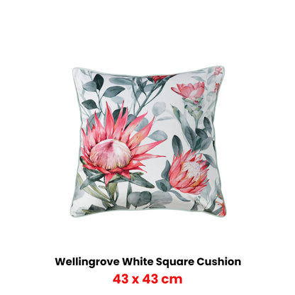 Bianca Wellingrove White Velvet Square Filled Cushion 43 x 43cm