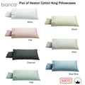 Bianca Pair of Heston Cotton Percale King Pillowcases Silver