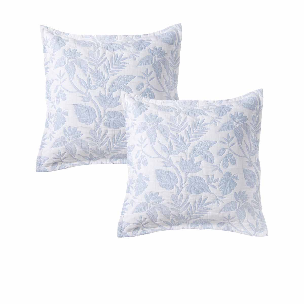 Bianca Pair of Laurieton White European Pillowcases 65 x 65cm