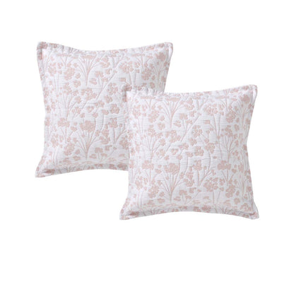 Bianca Pair of Myra Blush European Pillowcases 65 x 65cm