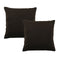 Bianca Pair of Vivid Coordinates Velvet European Pillowcases Chocolate 65 x 65cm