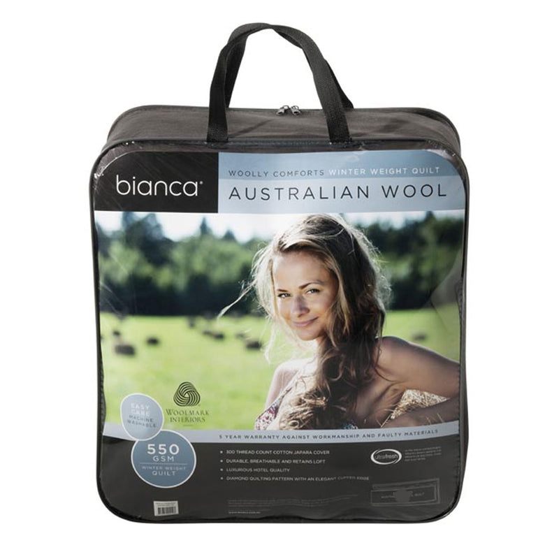 Bianca 550GSM Wool Quilt Super King Winter Bedding