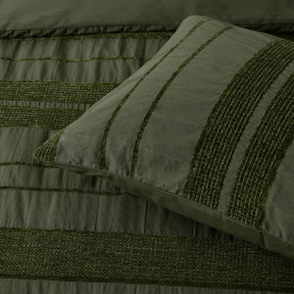 Bianca Avery Forest Chenille Striped Quilt Cover Set Super King