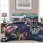 Bianca Balwyn Navy Cotton Sateen Botanical Quilt Cover Set Super King