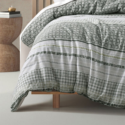 Bianca Drake Green Cotton Sateen Quilt Cover Set Queen