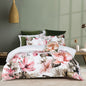 Bianca Eliana White Floral Printed Cotton Sateen Quilt Cover Set Super King