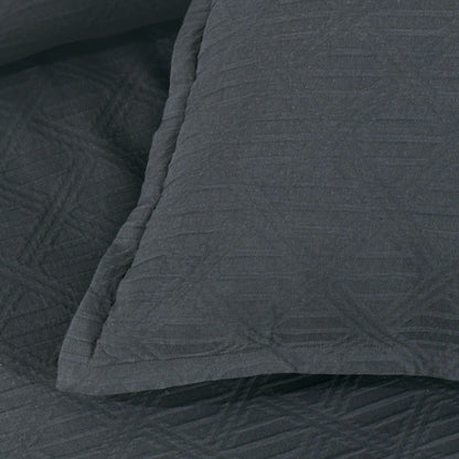 Bianca Hallston Charcoal Pre-Washed Cotton Quilt Cover Set Queen