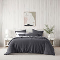 Bianca Kahlani Charcoal Waffle Quilt Cover Set Double