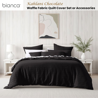 Bianca Kahlani Chocolate Waffle Quilt Cover Set King