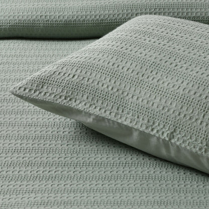 Bianca Kahlani Sage Waffle Quilt Cover Set Super King
