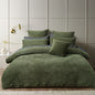 Bianca Navarro Olive Soft Velvet Geometric Quilt Cover Set King