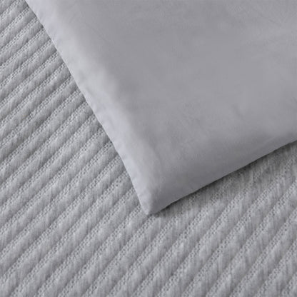 Bianca Pesaro Grey Polyester Cotton Quilt Cover Set Queen
