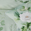 Bianca Sage Floral Cotton Sateen Quilt Cover Super King