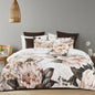 Bianca Somerset White Cotton Sateen Floral Quilt Cover Set Double