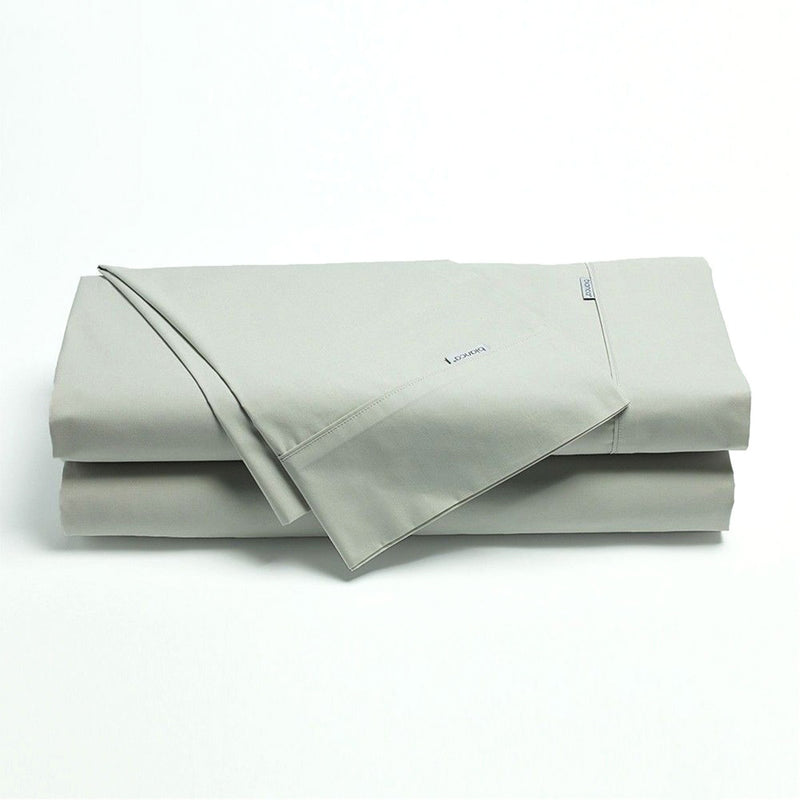 Bianca Heston Cotton Percale Sheet Set Silver Double