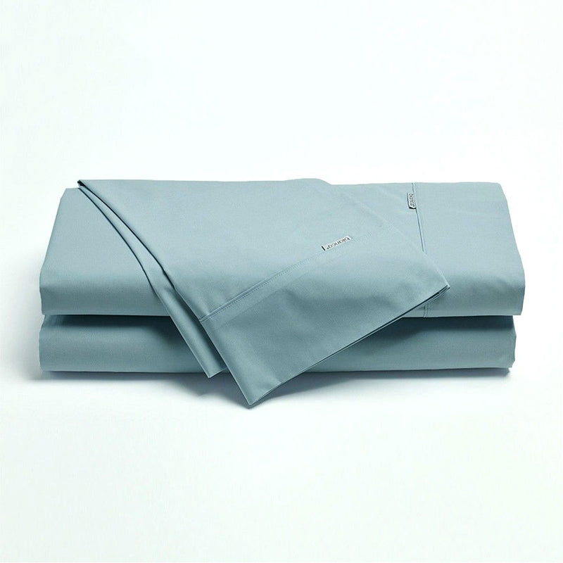 Bianca Heston Cotton Percale Sheet Super King Steel Blue