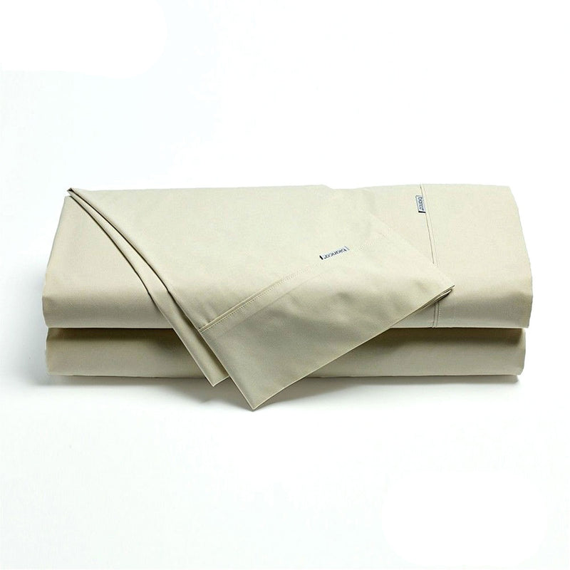 Bianca Heston Cotton Percale Sheets Stone Queen