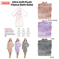 Plush Fleece Bath Robe 190GSM Grey Medium