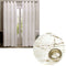 Pair of Sheer Eyelet Curtains White with Gold Foils 137 x 213 cm